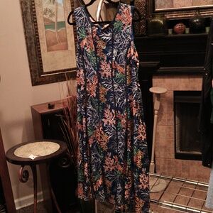 Reba Navy and Silver Embroidered Dress